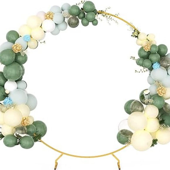 Sunnacate 6.6 Ft Round Backdrop Stand Stable Golden Circle Balloon Arch Frame